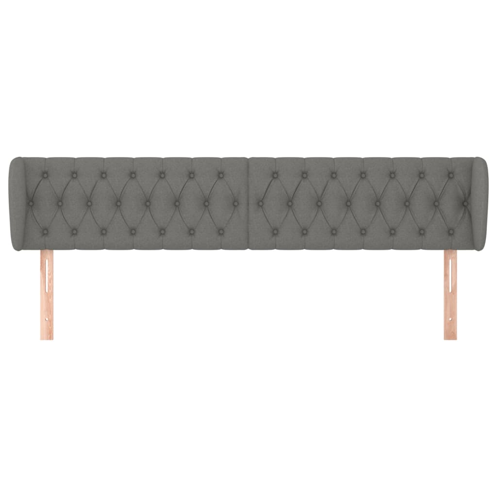 Kopfteil mit Ohren Dunkelgrau 203x23x78/88 cm Stoff